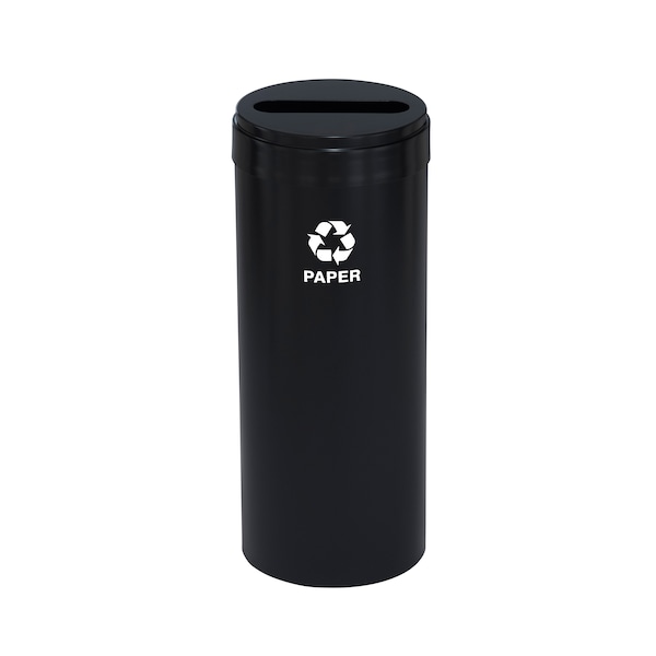 Glaro 15 gal Round Recycling Bin, Satin Black P-1242BK-BK-P2 - main