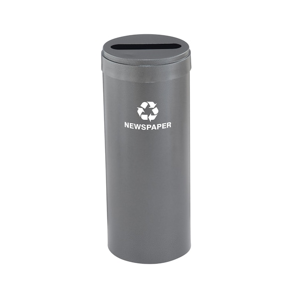 Glaro 15 gal Round Recycling Bin, Silver Vein P-1242SV-SV-P3 - main