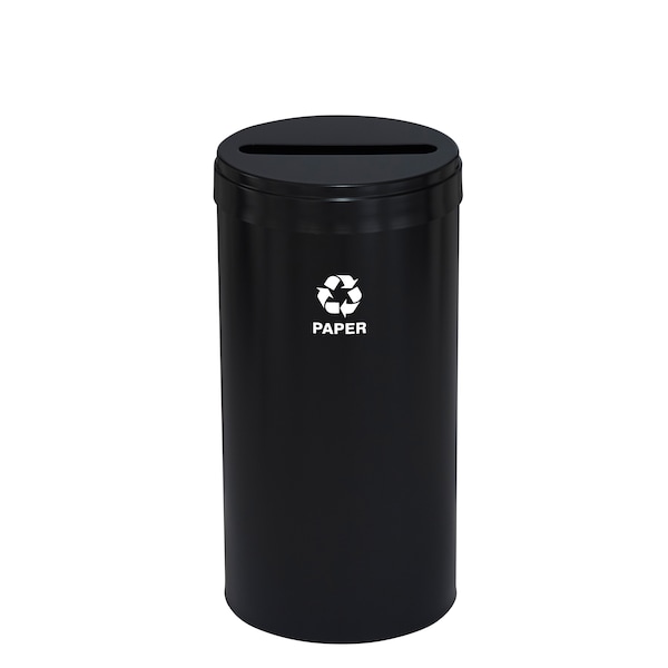Glaro 16 gal Round Recycling Bin, Satin Black P-1532BK-BK-P2 - main