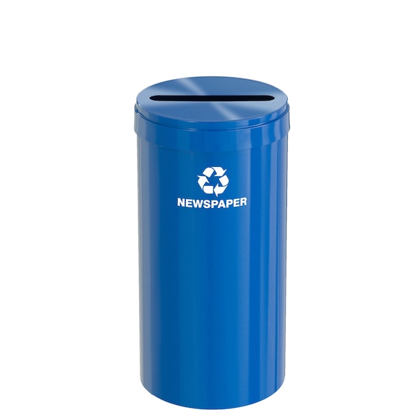Glaro 16 gal Round Recycling Bin, Blue P-1532BL-BL-P3 - main