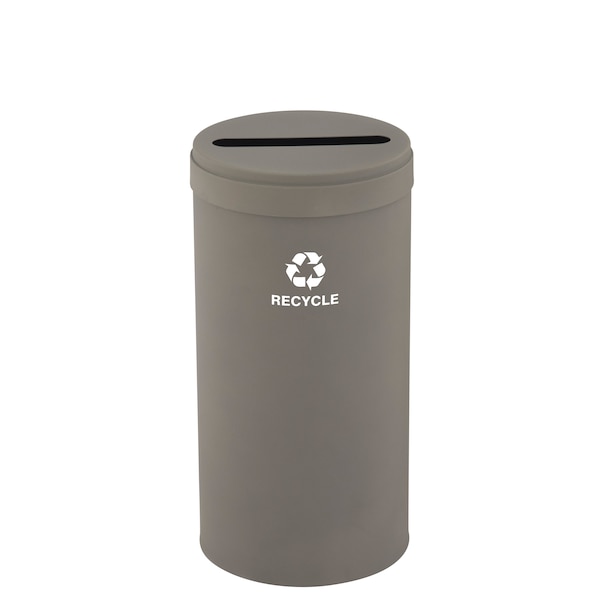 Glaro 16 gal Round Recycling Bin, Nickel P-1532NK-NK-P5 - main