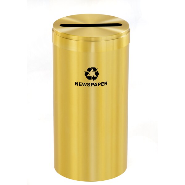 Glaro 23 gal Round Recycling Bin, Satin Brass P-1542BE-BE-P3 - main