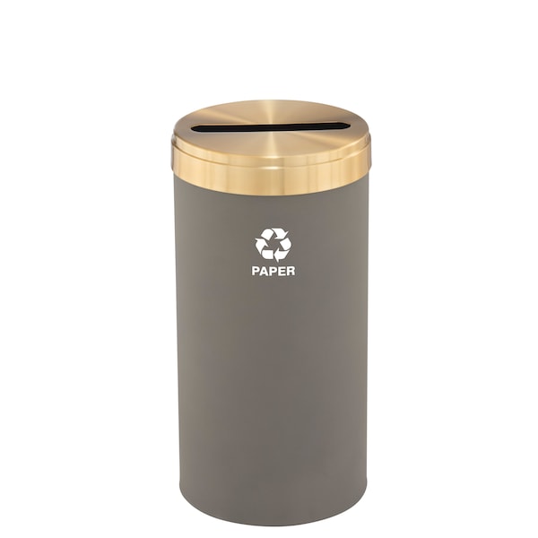Glaro 23 gal Round Recycling Bin, Nickel/Satin Brass P-1542NK-BE-P2 - main