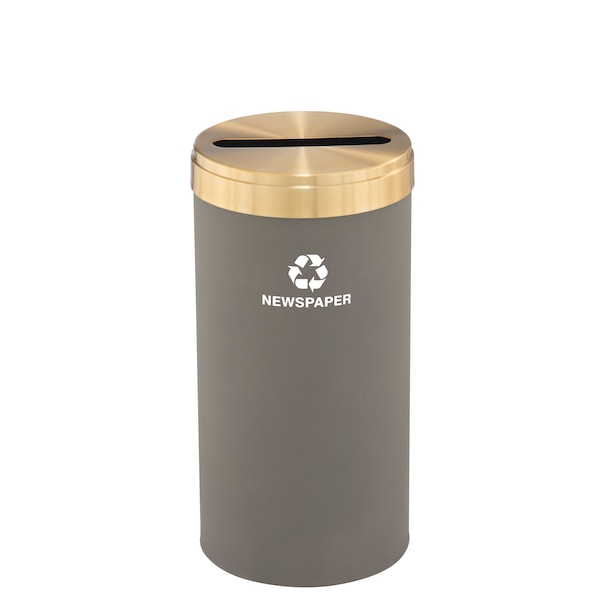 Glaro 23 gal Round Recycling Bin, Nickel/Satin Brass P-1542NK-BE-P3 - main