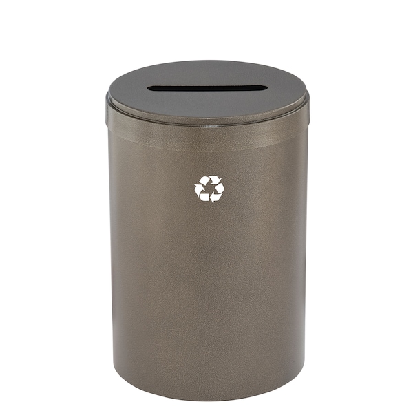 Glaro 33 gal Round Recycling Bin, Bronze Vein P-2032BV-BV-P1 - main