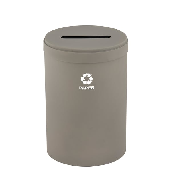 Glaro 33 gal Round Recycling Bin, Nickel P-2032NK-NK-P2 - main