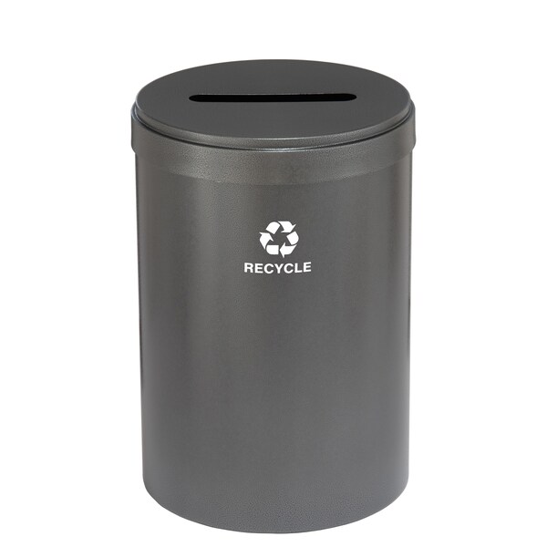 Glaro 33 gal Round Recycling Bin, Silver Vein P-2032SV-SV-P5 - main