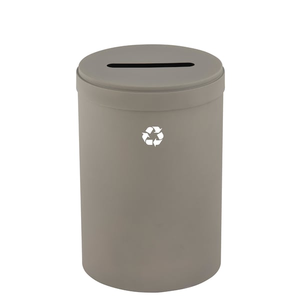 Glaro 41 gal Round Recycling Bin, Nickel P-2042NK-NK-P1 - main