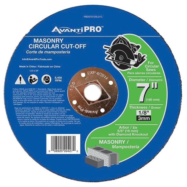 Avanti Pro AvantiPro 7x1/8x5/8" Masonry Circ Co PBD070125L01C - main