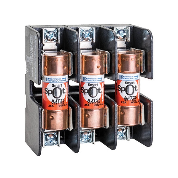 Mersen Fuse Holder, 30A Amp Range, J UL Class, 3 Poles, Box Lug