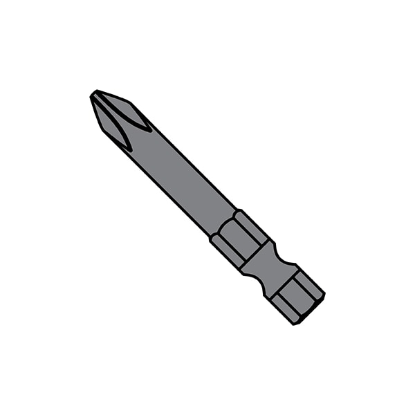 Zoro Select 2X1 15/16X1/4 PHILLIPS POWER BIT PLAIN, PK100 27