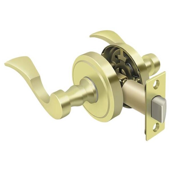 Deltana Lacovia Lever Privacy, Left Hand Bright Brass PRLLR3U3LH