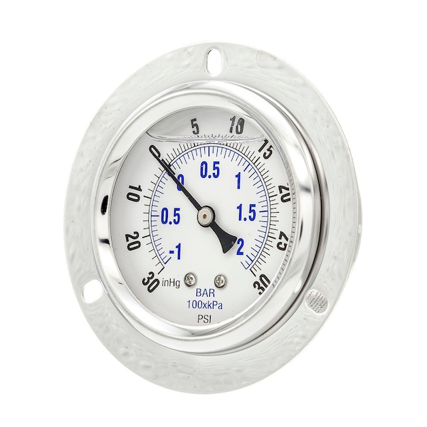 Pic Gauges 2 1/2 in Dial, 1/4 in NPT Male Center Back Location