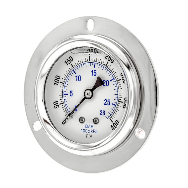 Pic Gauges 2 1/2 in Dial, 1/4 in NPT Male Center Back Location, Stainless Steel Case Material PRO-204L-254I - main