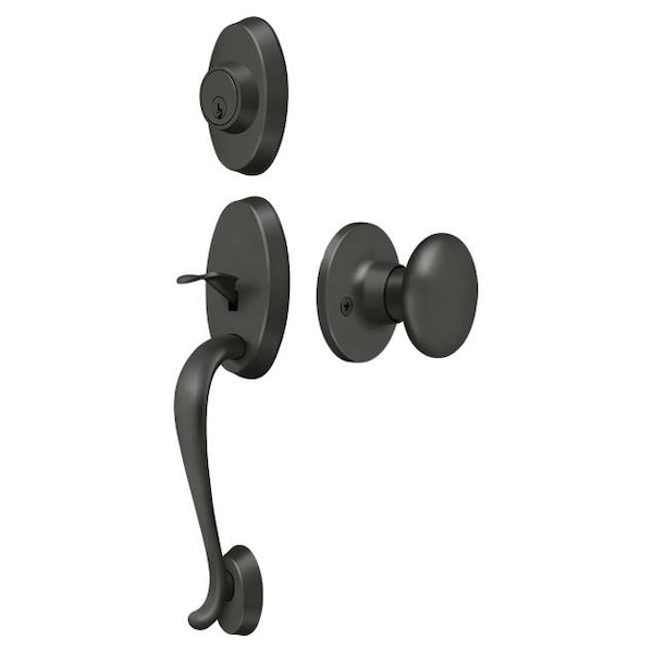 Deltana Riversdale Handleset With Round Knob Entry Oil Rubbed Bronze PRRHRKU10B