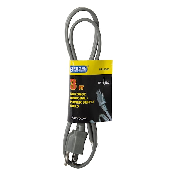 Bergen Industries Appliance Power Cord 3FT.16/3 Garbage D PS16303 - main