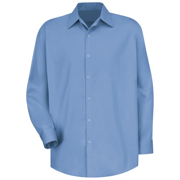 Red Kap Men's Long Sleeve Dress Shirt, Cotton, Snap, 0 Pocket(s), Light Blue, M SC16LB RG M - main