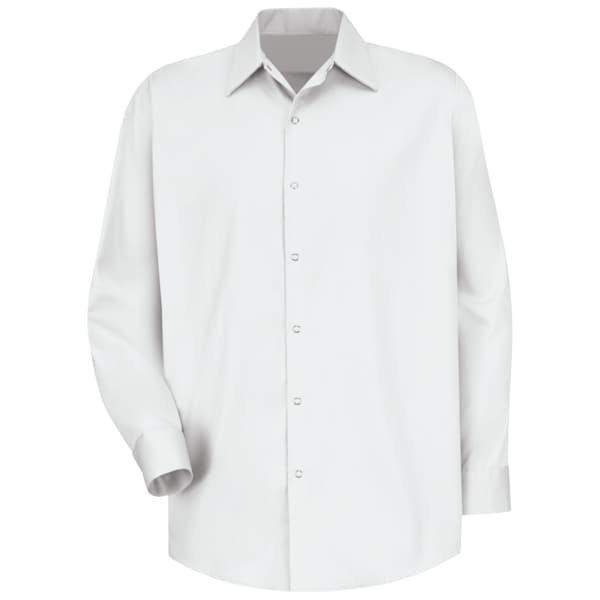 Red Kap Men's Long Sleeve Dress Shirt, Cotton, Snap, 0 Pocket(s), White, S SC16WH RG S - main