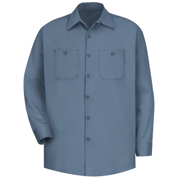 Red Kap Men's Long Sleeve Work Shirt, Cotton, Button Fronts, 2 Pocket(s), Postman Blue, M SC30PB LN M - main