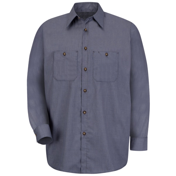 Red Kap Men's Long Sleeve Uniform Shirt, 65% Polyester/35% Cotton, Button Fronts, 2 Pocket(s), S SP10EX RG S - main