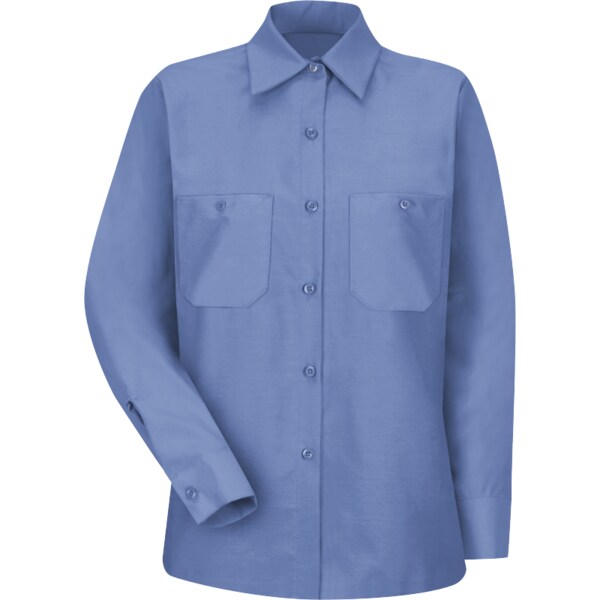 Red Kap Women's Long Sleeve Work Shirt, Cotton/Polyester, Button Fronts, 2 Pocket(s), Petrol Blue, M SP13MB RG M - main