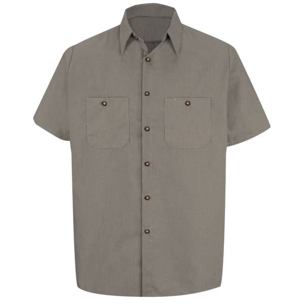 Red Kap Short Sleeve Microcheck Uniform Shirt, 65% Polyester / 35% Combed Cotton, Button Fronts, L SP20KB SSLL - main