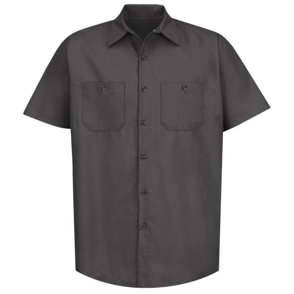 Red Kap Men's Short Sleeve Industrial Poplin Work Shirt, Cotton/Polyester, Button Fronts, 2 Pocket(s), M SP24CH SSLM - main