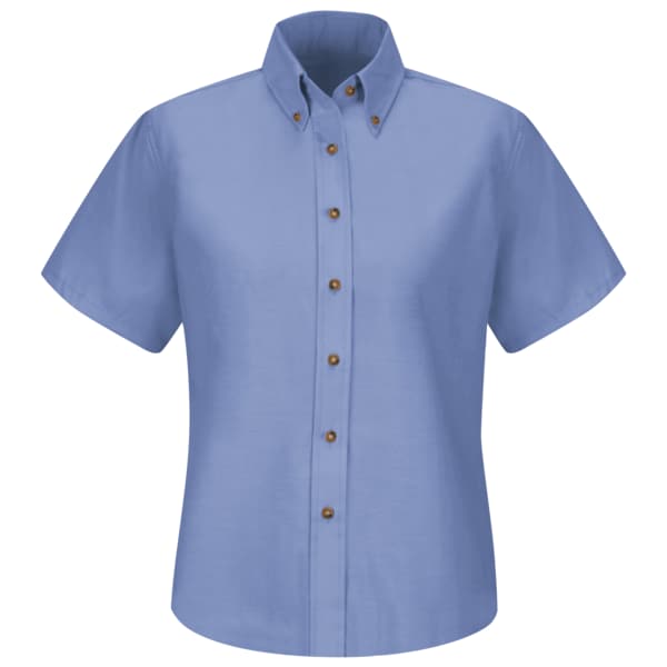 Red Kap Women's Short Sleeve Work Shirt, Cotton/Polyester, Button Fronts, 0 Pocket(s), Light Blue, M SP81LB SS 12 - main