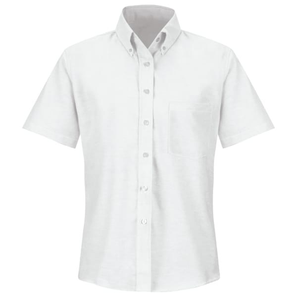 Red Kap Short Sleeve Dress Shirt, 60% Combed Cotton/40% Polyester, White, 6 SR61WH SS 6 - main