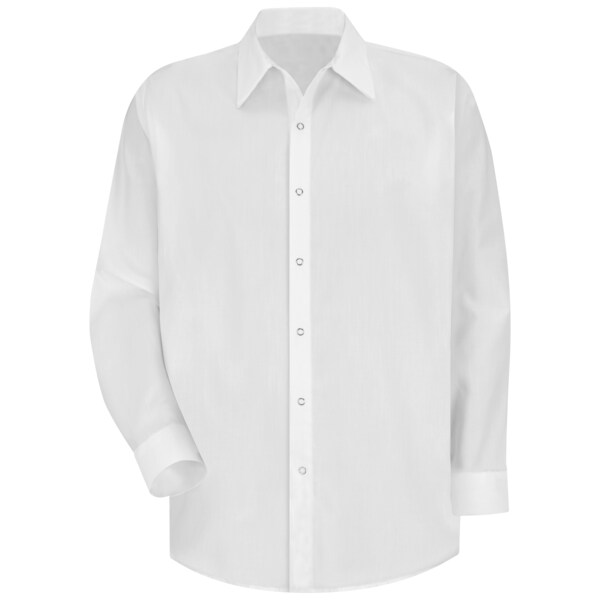 Red Kap Men's Mns L/S White Polyester Work Shirt, 3XL, Polyester, Button Fronts, 0 Pocket(s), White, 3XL SS16WH LN 3XL - main