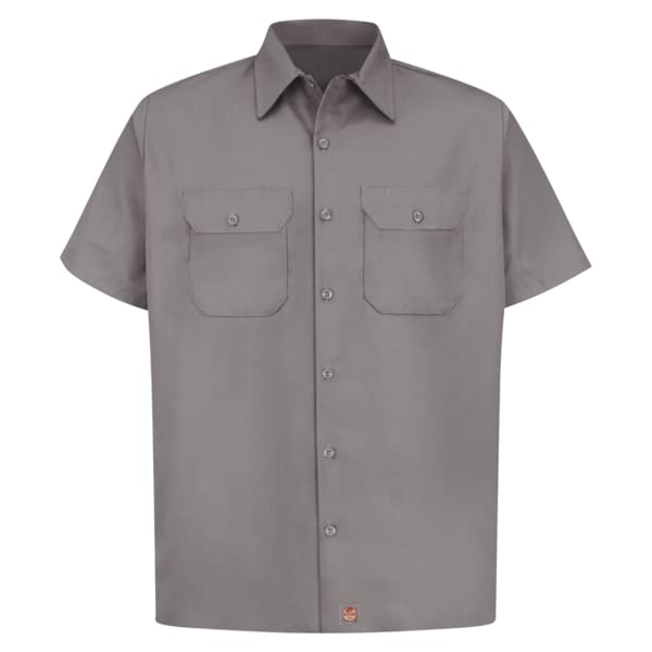 Red Kap Men's Mens Ss Twill 65/35 Work Shirt-Sv, M, Cotton/Polyester, Button Fronts, 2 Pocket(s), Silver, M ST62SV SS M - main