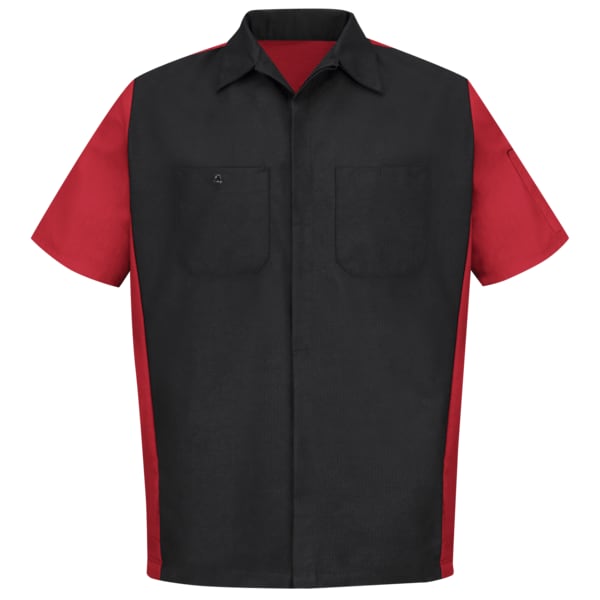 Red Kap U Ss 65/35 Crew Shirt - Blk/Red, L SY20BR SSLL - main