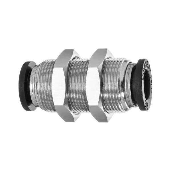 Usa Industrials Nylon Push to Connect Fitting - Bulkhead, 4mm Tube Size, Black ZUSA-TF-PTC-1004 - main