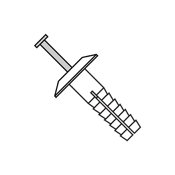 Zoro Select Nail Drive Anchor, #10 Dia., 1" L, Nylon White, 1000 PK 101000PTSWH - main