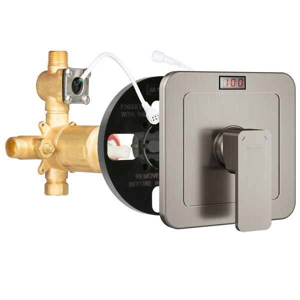 Pulse Showerspas Led Trutemp Pressure Balance Valve W/Brushed-Nickel Trim Kit, Mounting Type: Wall 3004-RIV-PB-BN - main