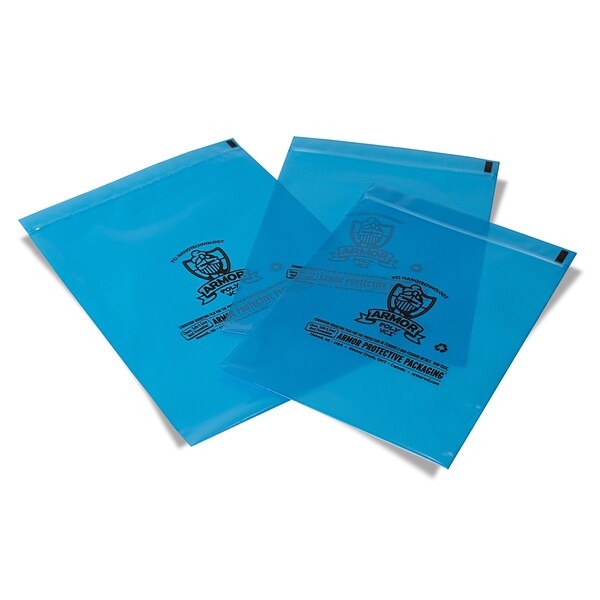 Armor Poly Reclosable Bag, Slide/Zipper, 18 in W, 4 mil Thick, Linear Low Density Polyethylene (LLDPE), Blue PB4B1824ZIP - main