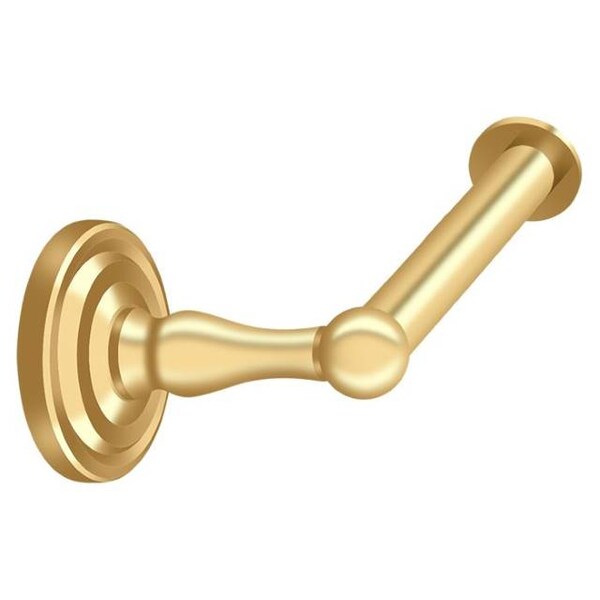 Deltana Toilet Paper Holder, Single Post " L" , R-Series Lifetime Brass R2001-CR003