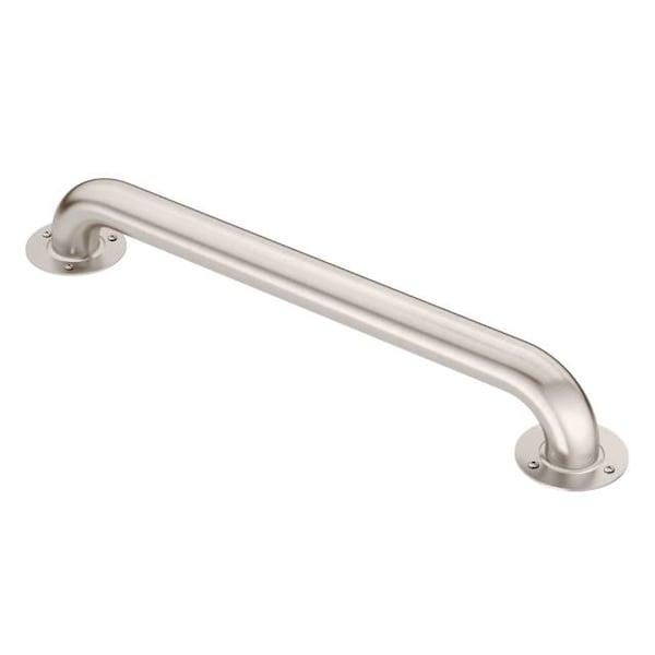 Moen 18" L, Vertical or Horizontal Bars, Stainless Steel, Exposed Screw 18" Grab Bar Satin Stainle R7418