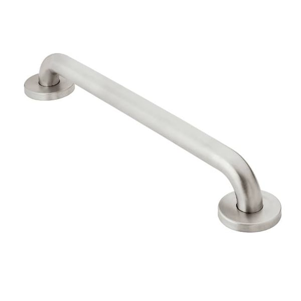 Moen Peened Elegance 16" Grab Bar Peened Stainless S, 16" L, Stainless Steel, Peened Stainless Steel R8716P - main