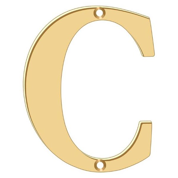 Deltana Residential Letter C Lifetime Brass 4" RL4C-CR003