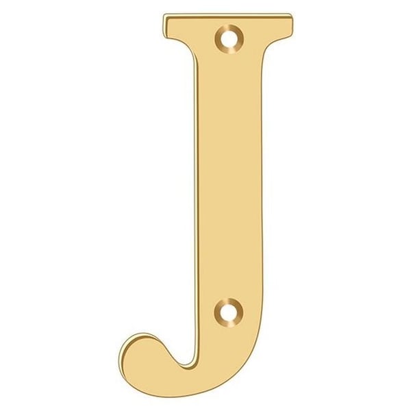 Deltana Residential Letter J Lifetime Brass 4" RL4J-CR003 - main