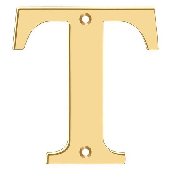 Deltana Residential Letter T Lifetime Brass 4" RL4T-CR003 - main