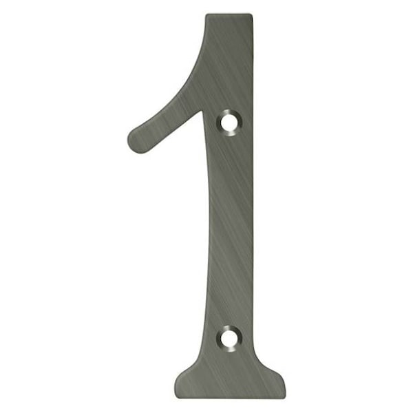 Deltana Numbers, Solid Brass Antique Nickel 4" RN4-1U15A
