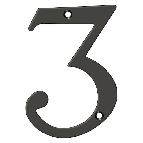 Deltana Numbers, Solid Brass Oil Rubbed Bronze 6" RN6-3U10B