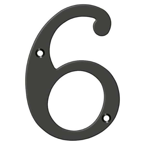 Deltana Numbers, Solid Brass Oil Rubbed Bronze 6" RN6-6U10B