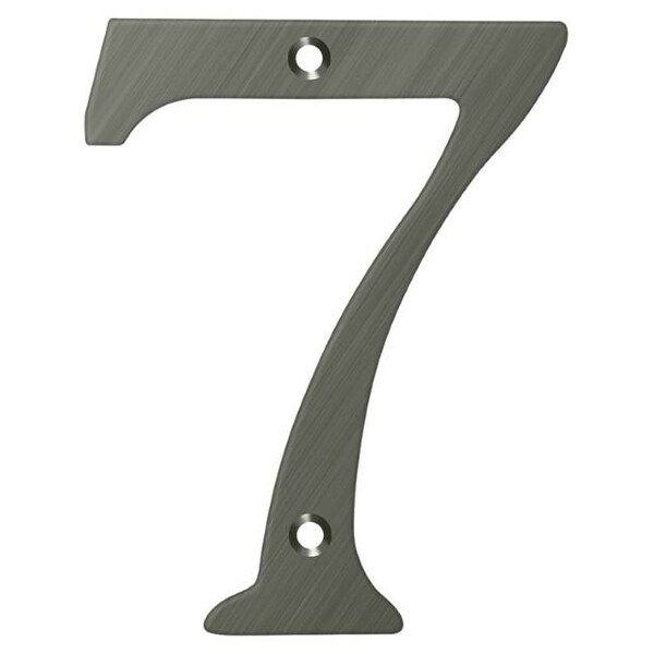 Deltana Numbers, Solid Brass Antique Nickel 6" RN6-7U15A
