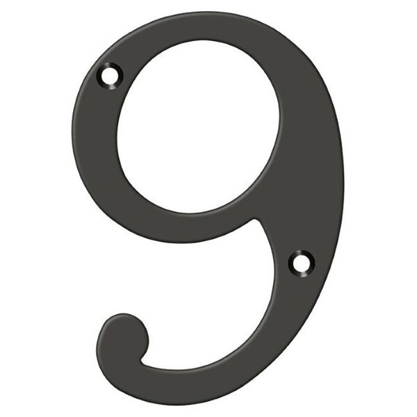 Deltana Numbers, Solid Brass Oil Rubbed Bronze 6" RN6-9U10B