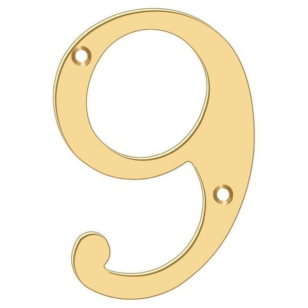 Deltana Numbers, Solid Brass Lifetime Brass 6" RN6-9