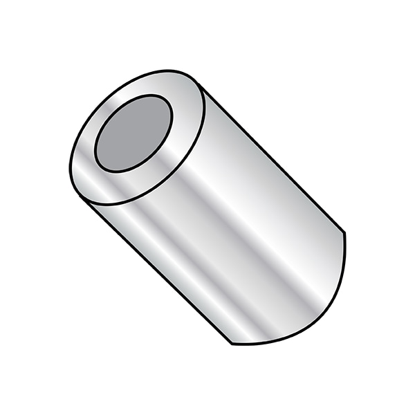 Zoro Select Round Spacer, Plain Aluminum, 5/16 in Overall Lg, #8 Inside Dia, 1000 PK 140508RSA - main