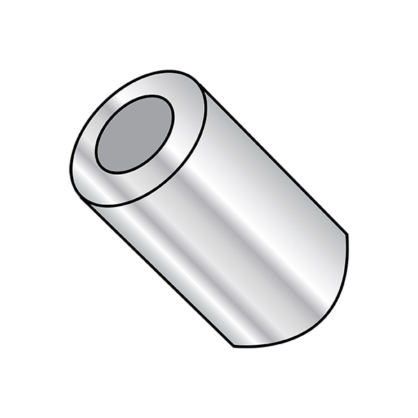 Zoro Select Round Spacer, Plain Aluminum, 3/16 in Overall Lg, #8 Inside Dia 310308RSA